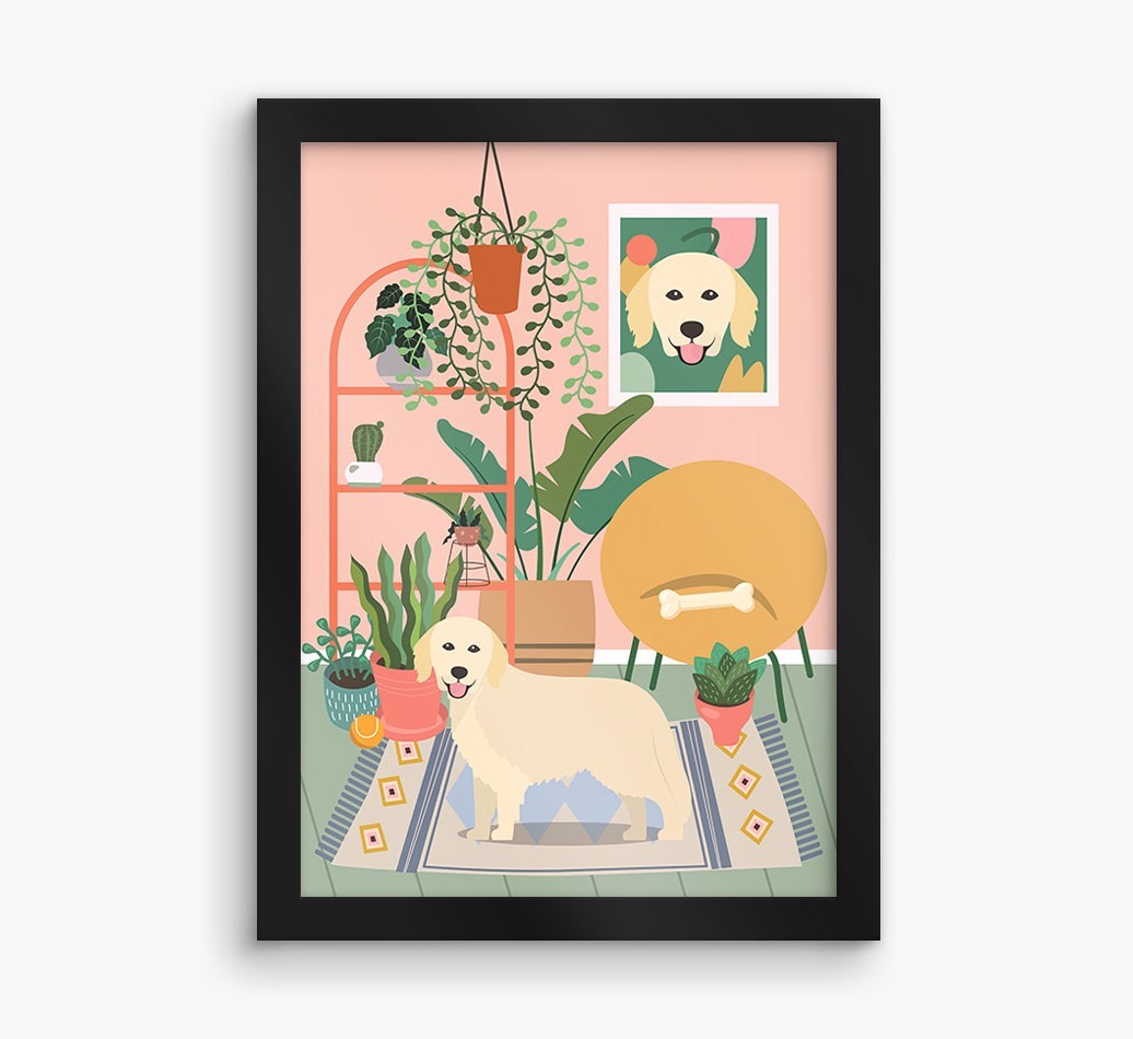 'Jungle Room' - Personalised {breedFullName} Framed Print