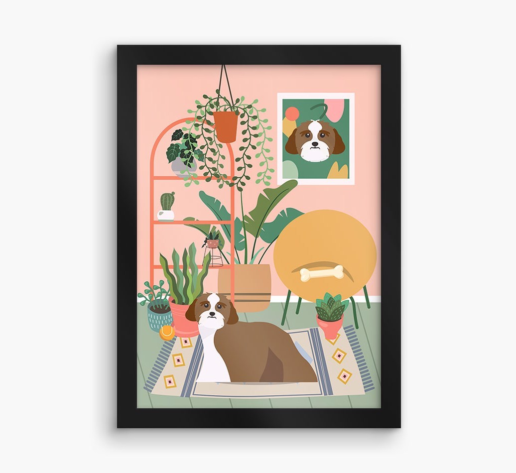 'Jungle Room' - Personalised {breedFullName} Framed Print