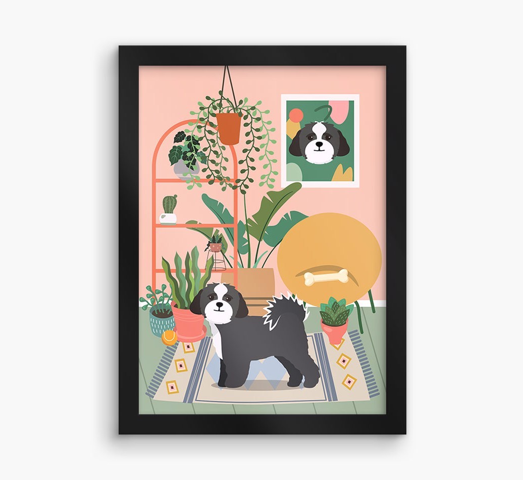'Jungle Room' - Personalised {breedFullName} Framed Print