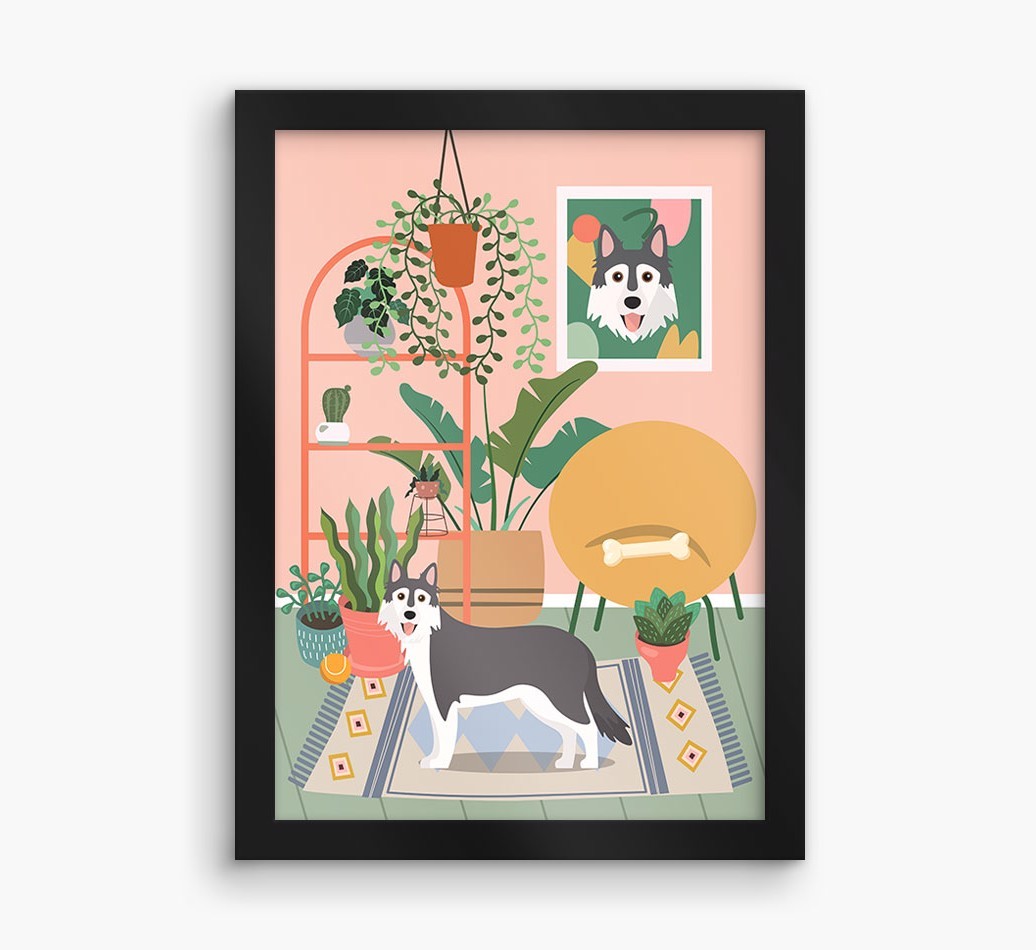 'Jungle Room' - Personalized {breedFullName} Framed Print