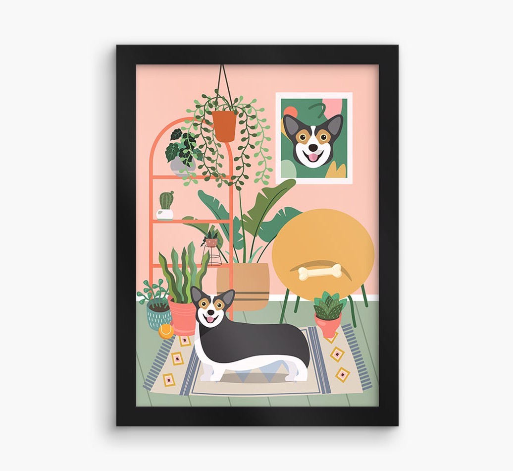 'Jungle Room' - Personalized {breedFullName} Framed Print