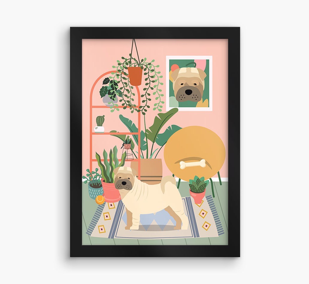 'Jungle Room' - Personalised {breedFullName} Framed Print