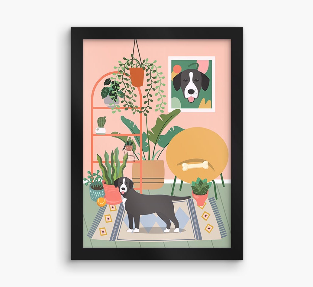 'Jungle Room' - Personalised {breedFullName} Framed Print