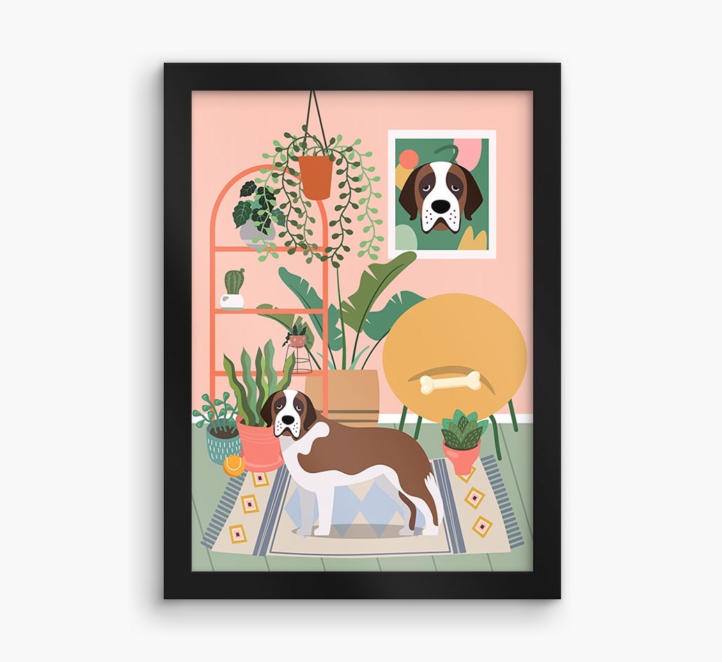 'Jungle Room' - Personalised {breedFullName} Framed Print