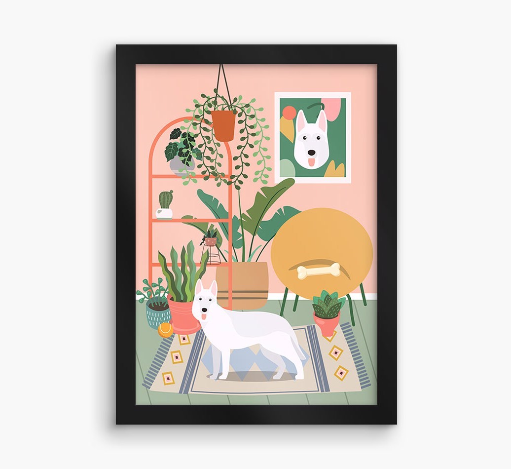 'Jungle Room' - Personalized {breedFullName} Framed Print