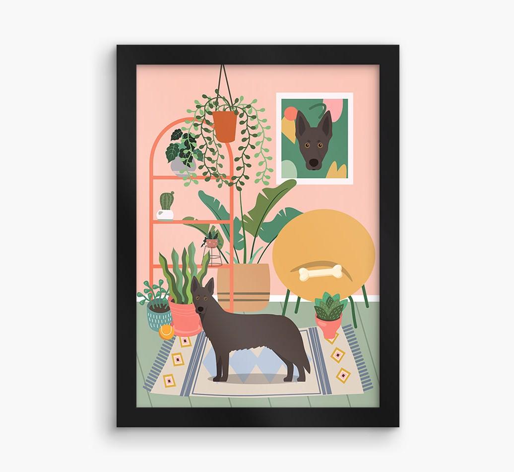 'Jungle Room' - Personalized {breedFullName} Framed Print