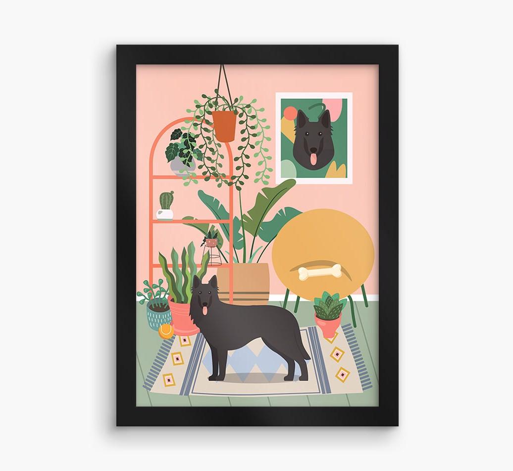 'Jungle Room' - Personalized {breedFullName} Framed Print
