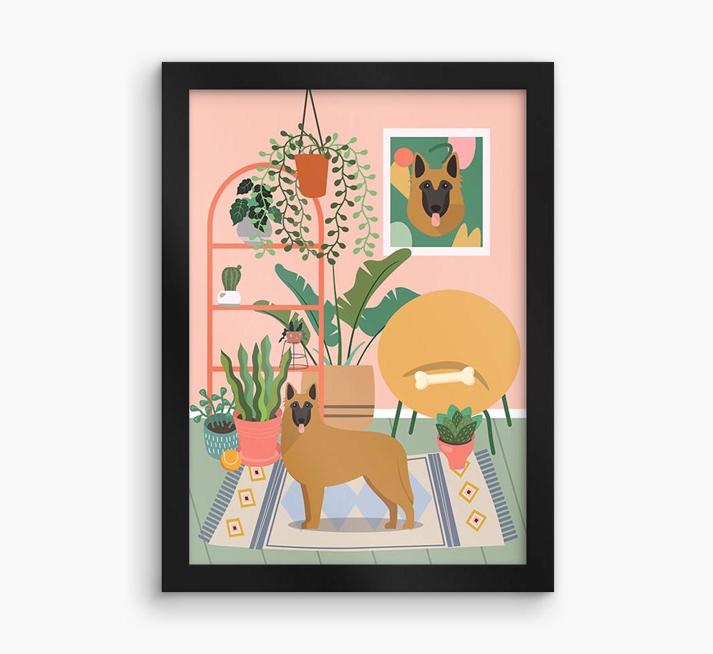 'Jungle Room' - Personalized {breedFullName} Framed Print