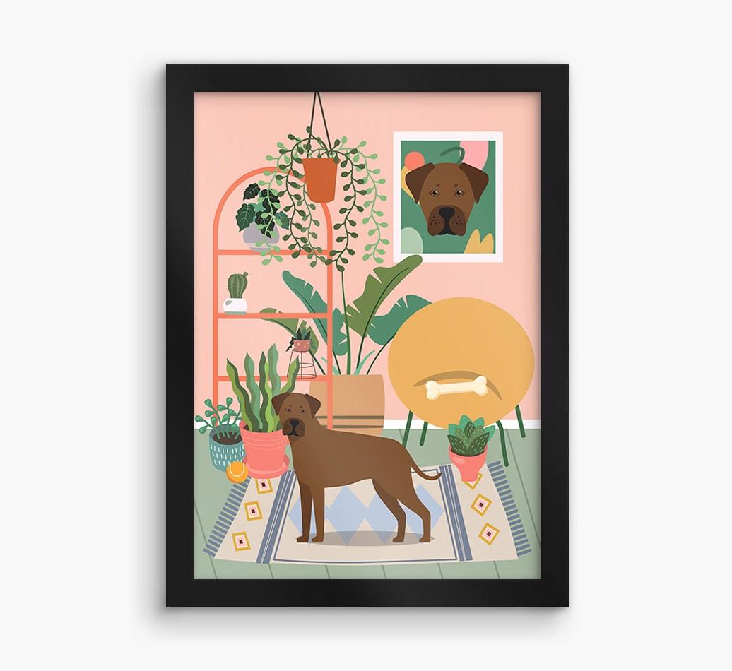 'Jungle Room' - Personalized {breedFullName} Framed Print