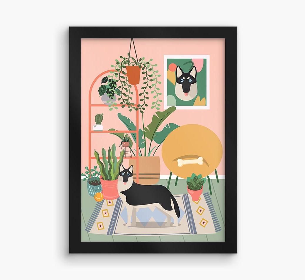 'Jungle Room' - Personalized {breedFullName} Framed Print
