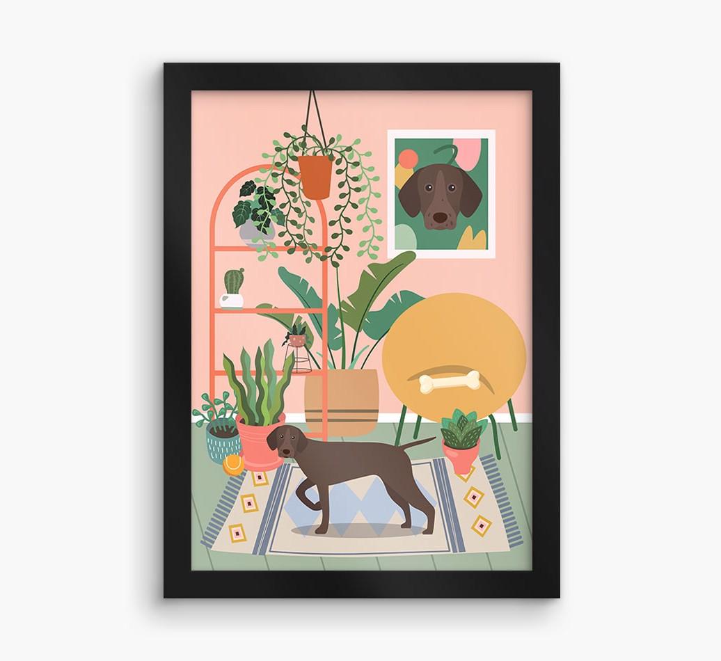 'Jungle Room' - Personalized {breedFullName} Framed Print