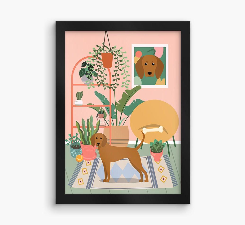 'Jungle Room' - Personalized {breedFullName} Framed Print