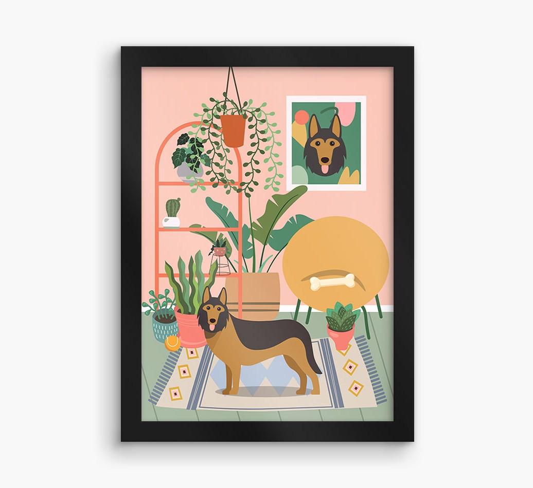 'Jungle Room' - Personalized {breedFullName} Framed Print