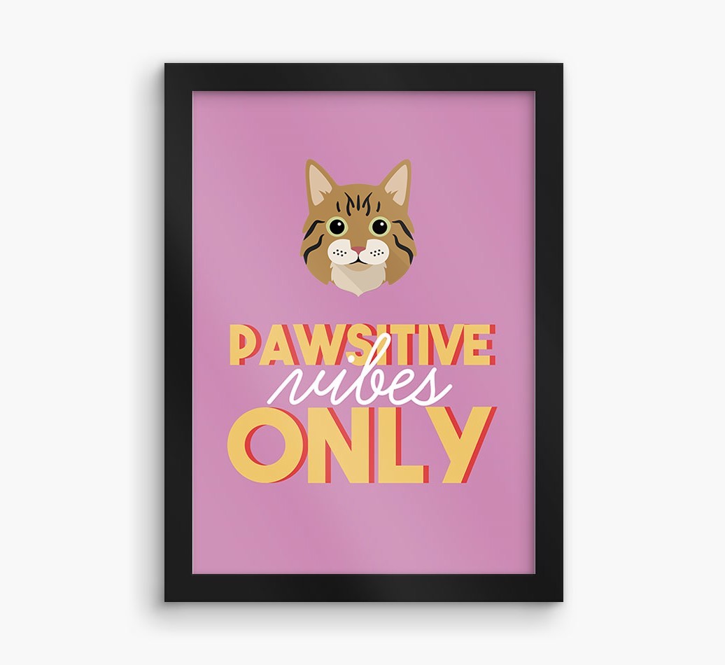'Pawsitive Vibes Only' - Personalised {breedFullName} Framed Print