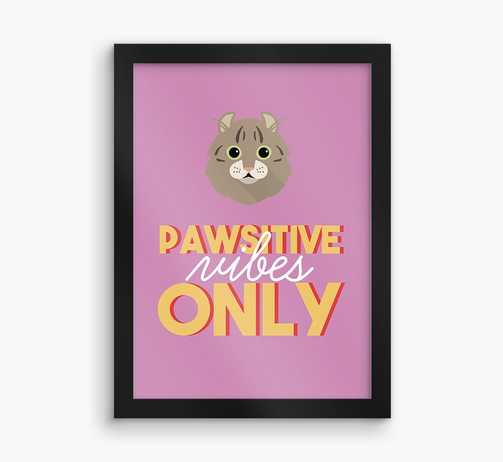 'Pawsitive Vibes Only' - Personalised {breedFullName} Framed Print