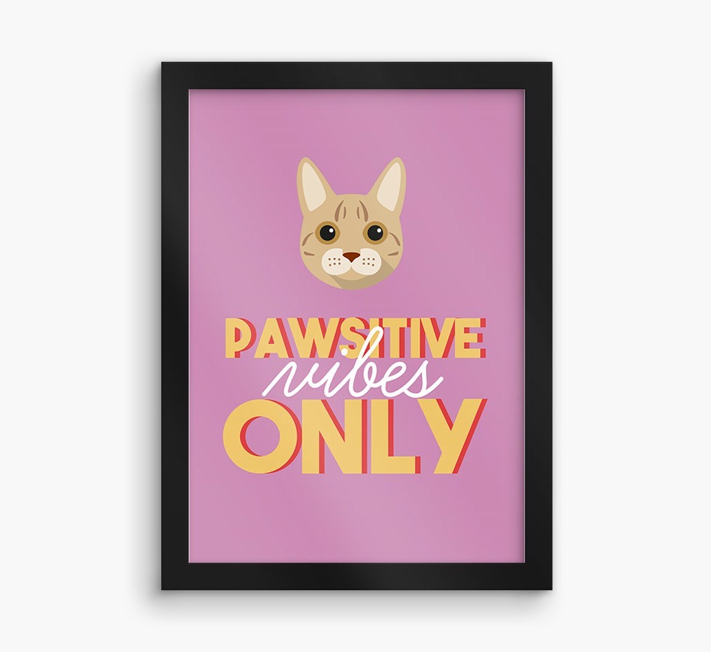 'Pawsitive Vibes Only' - Personalised {breedFullName} Framed Print
