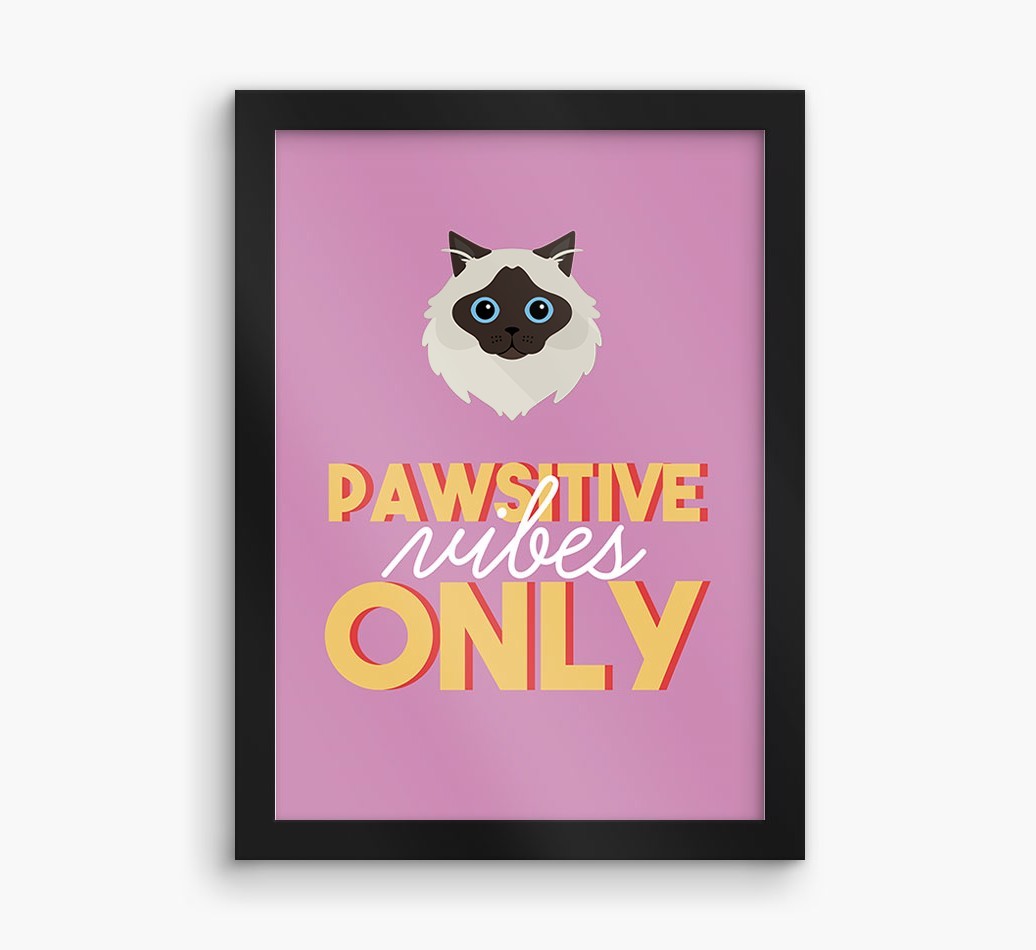 'Pawsitive Vibes Only' - Personalised {breedFullName} Framed Print