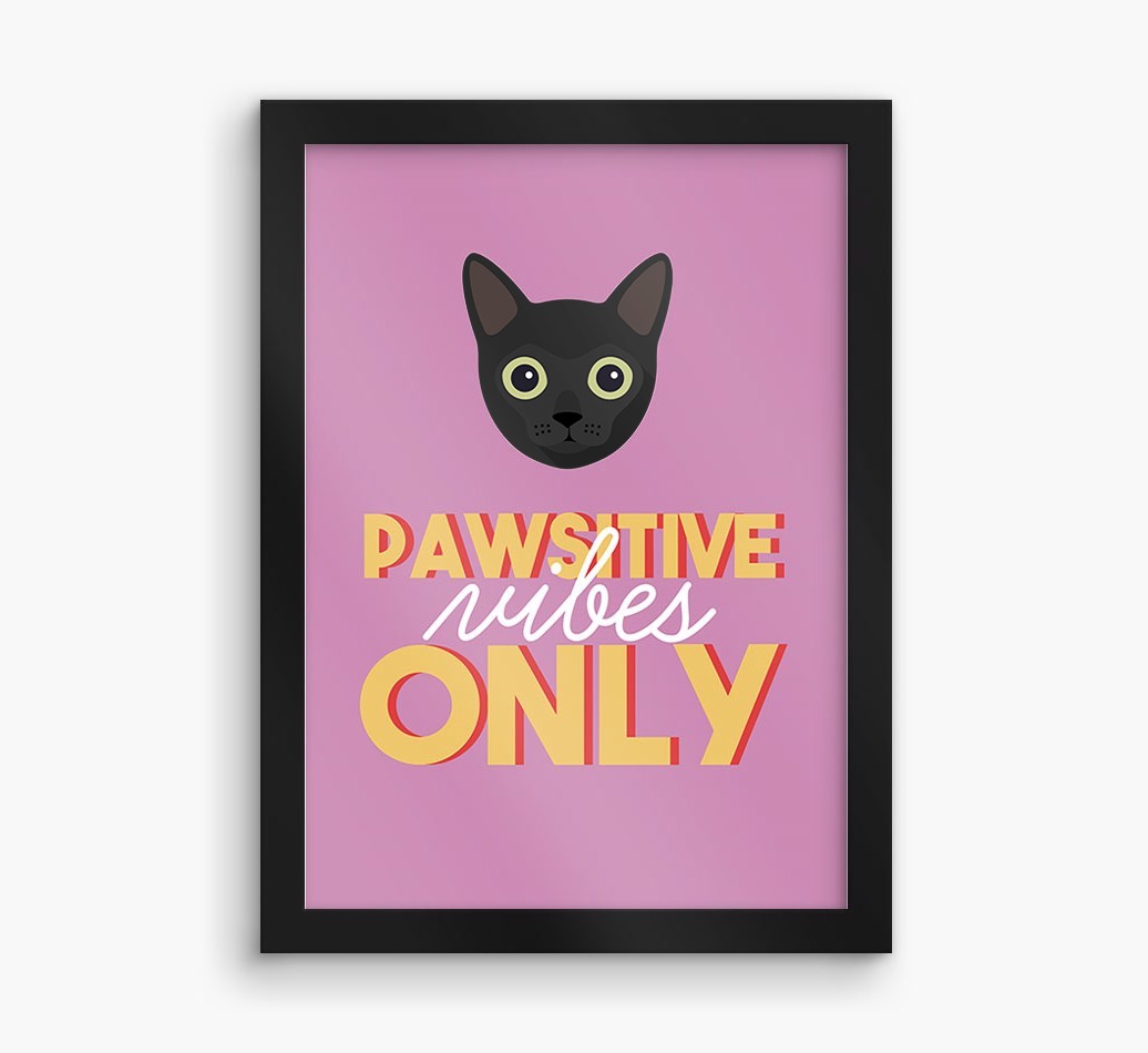 'Pawsitive Vibes Only' - Personalised {breedFullName} Framed Print