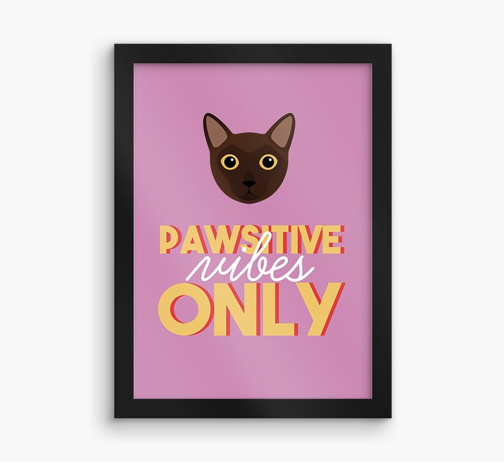'Pawsitive Vibes Only' - Personalised {breedFullName} Framed Print