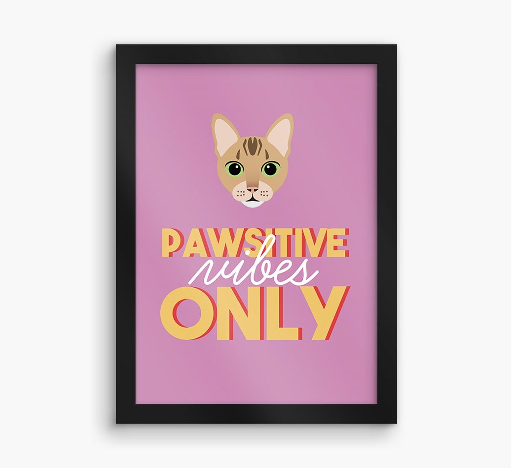 'Pawsitive Vibes Only' - Personalised {breedFullName} Framed Print
