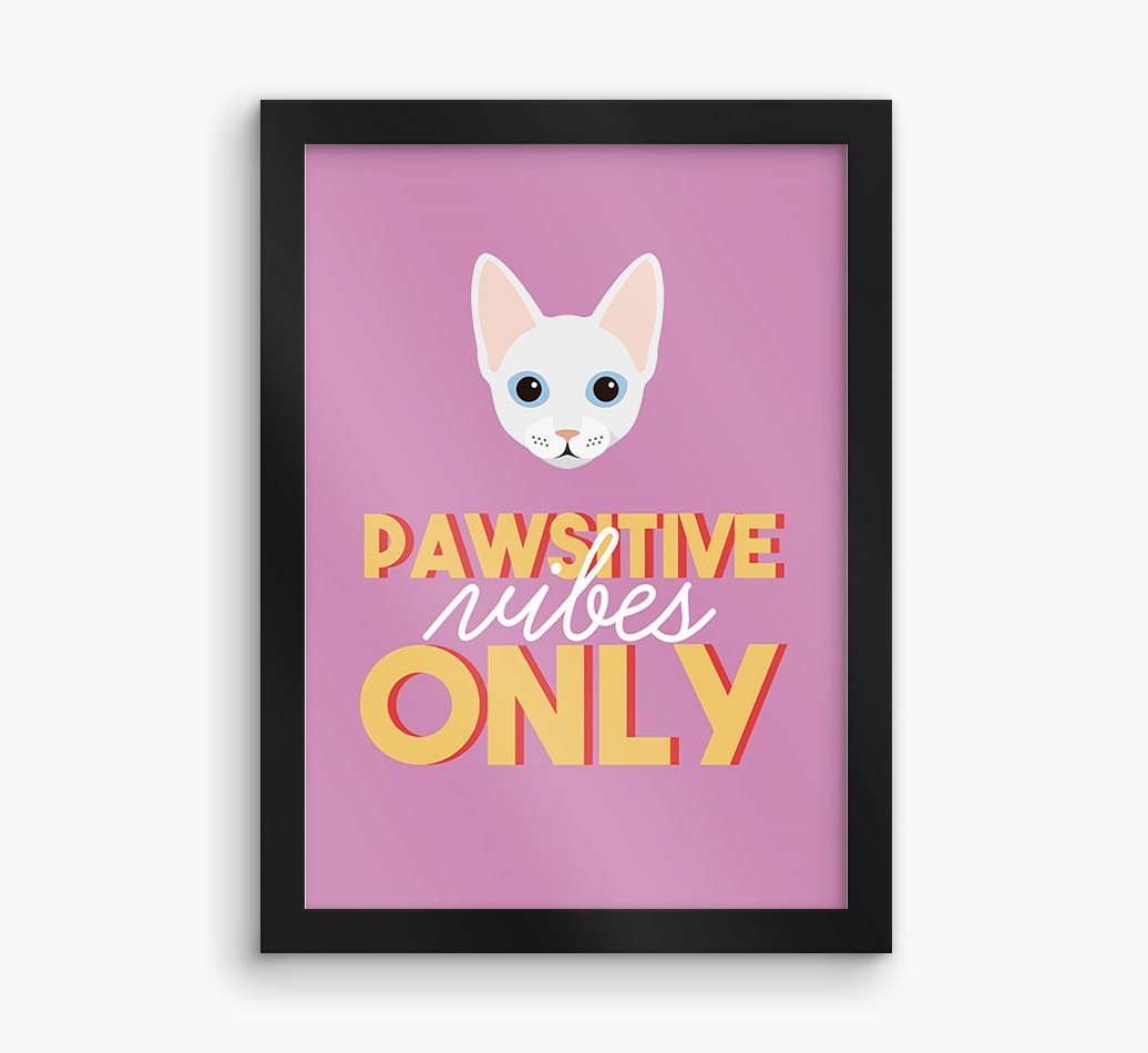 'Pawsitive Vibes Only' - Personalised {breedFullName} Framed Print
