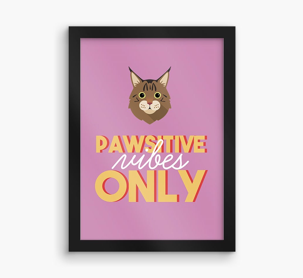 'Pawsitive Vibes Only' - Personalised {breedFullName} Framed Print