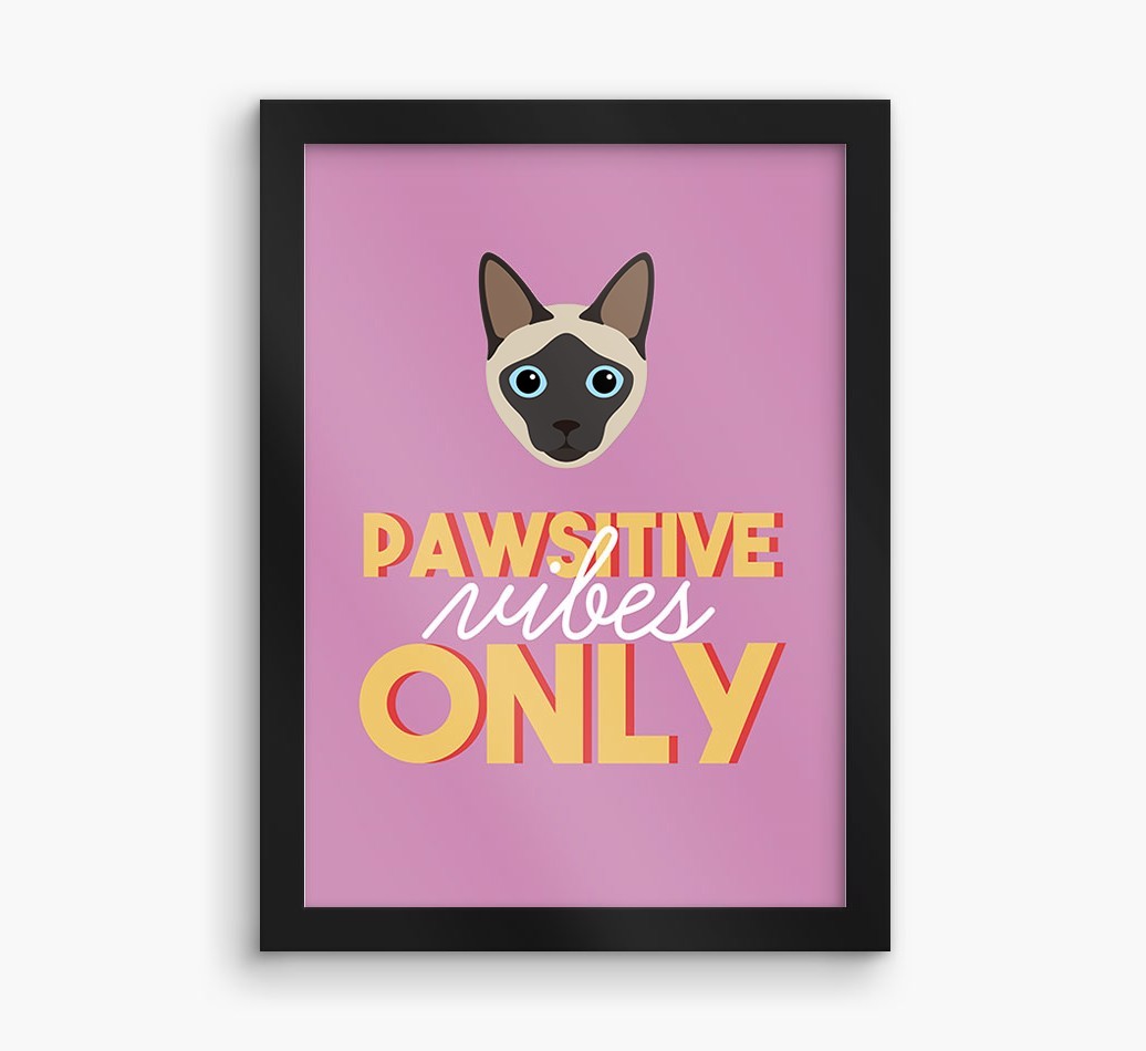 'Pawsitive Vibes Only' - Personalised {breedFullName} Framed Print