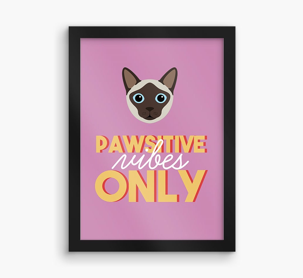 'Pawsitive Vibes Only' - Personalised {breedFullName} Framed Print