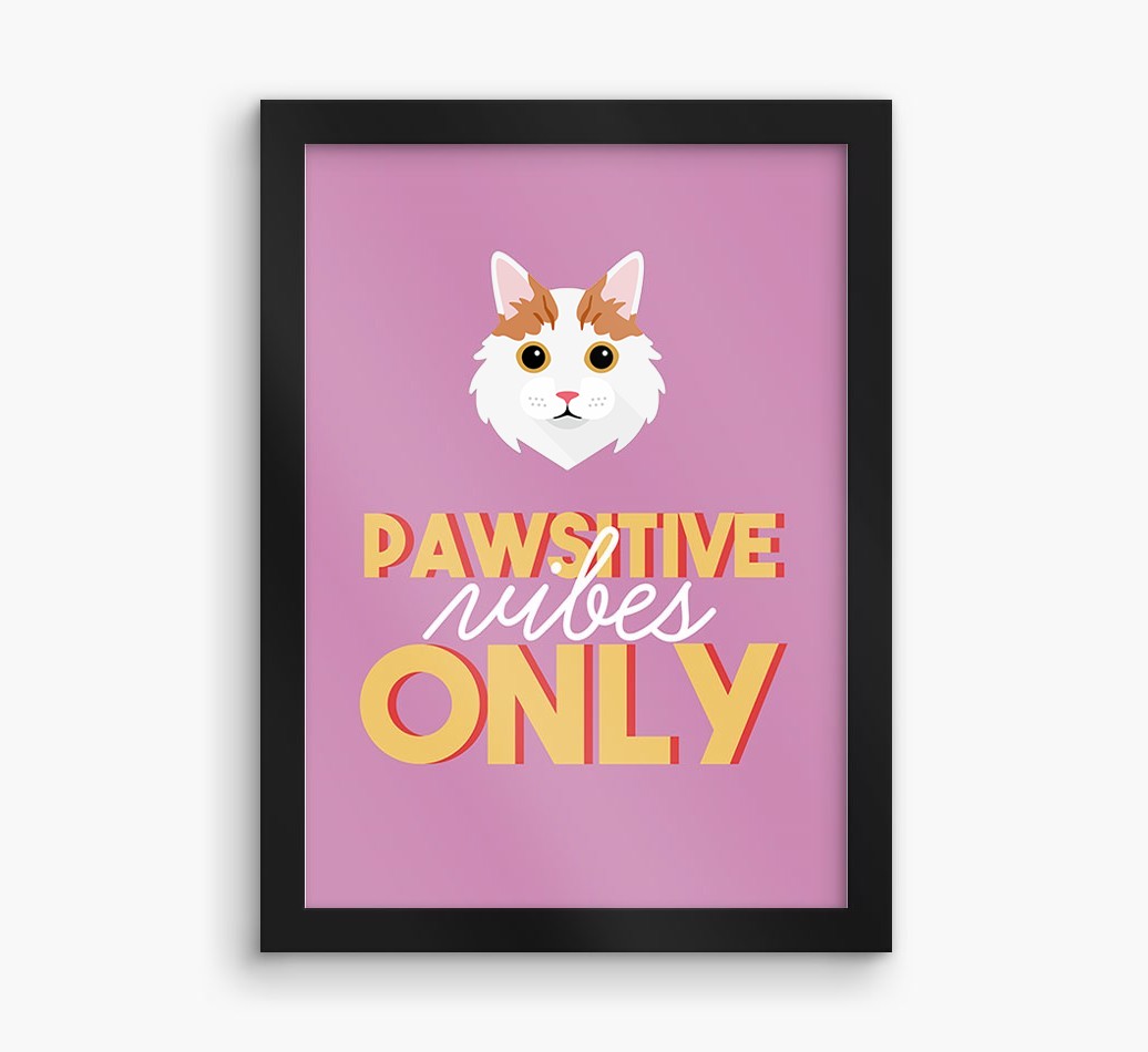 'Pawsitive Vibes Only' - Personalised {breedFullName} Framed Print