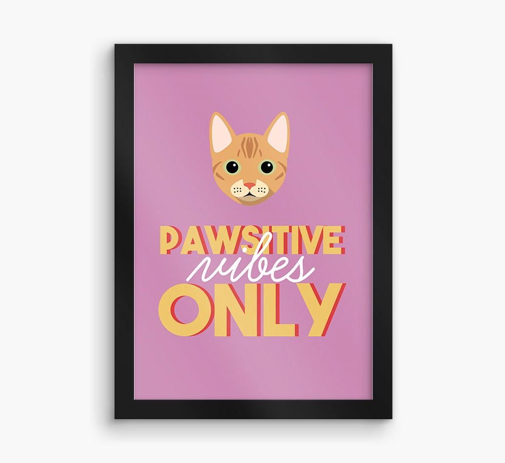 'Pawsitive Vibes Only' - Personalized {breedFullName} Framed Print