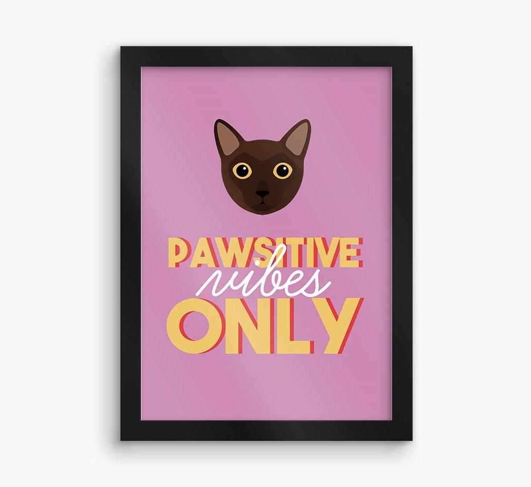 'Pawsitive Vibes Only' - Personalized {breedFullName} Framed Print