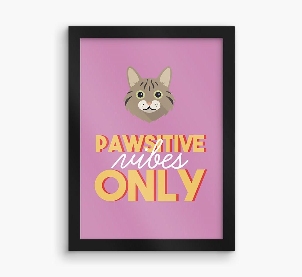 'Pawsitive Vibes Only' - Personalized {breedFullName} Framed Print