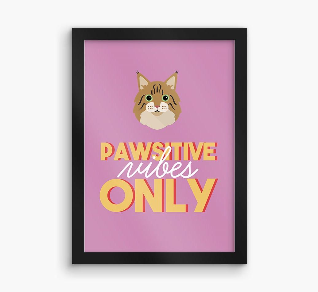 'Pawsitive Vibes Only' - Personalized {breedFullName} Framed Print