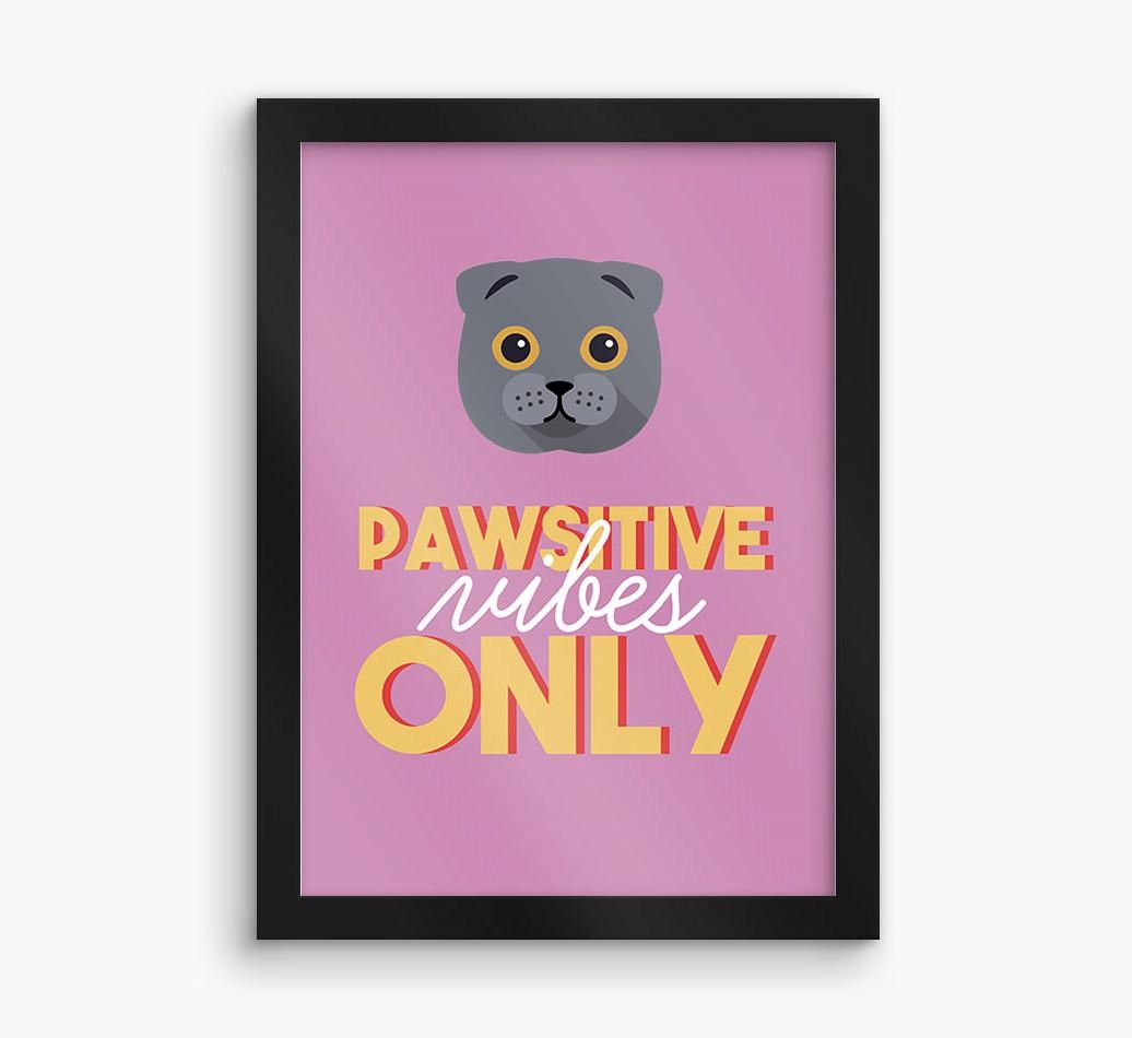 'Pawsitive Vibes Only' - Personalized {breedFullName} Framed Print
