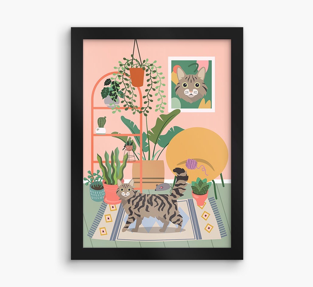 'Jungle Room' - Personalised {breedFullName} Framed Print