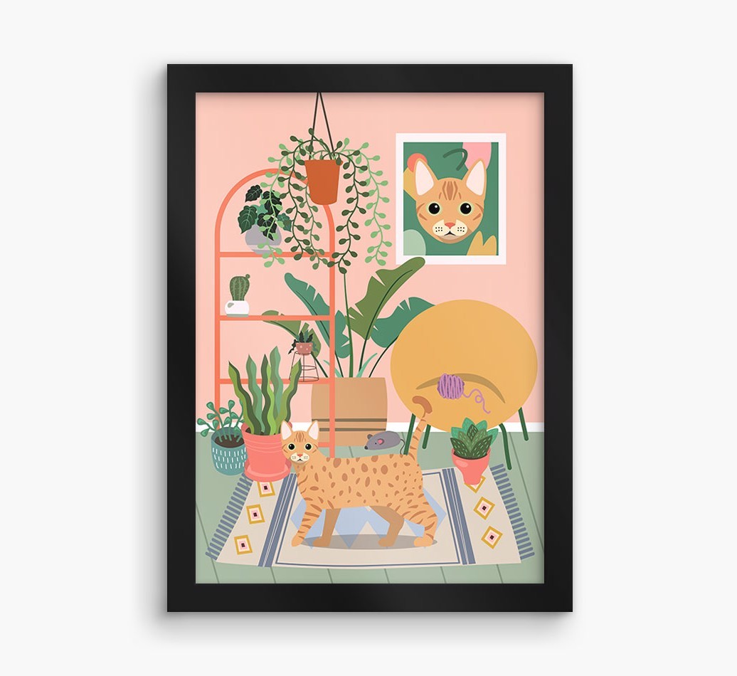 'Jungle Room' - Personalised {breedFullName} Framed Print
