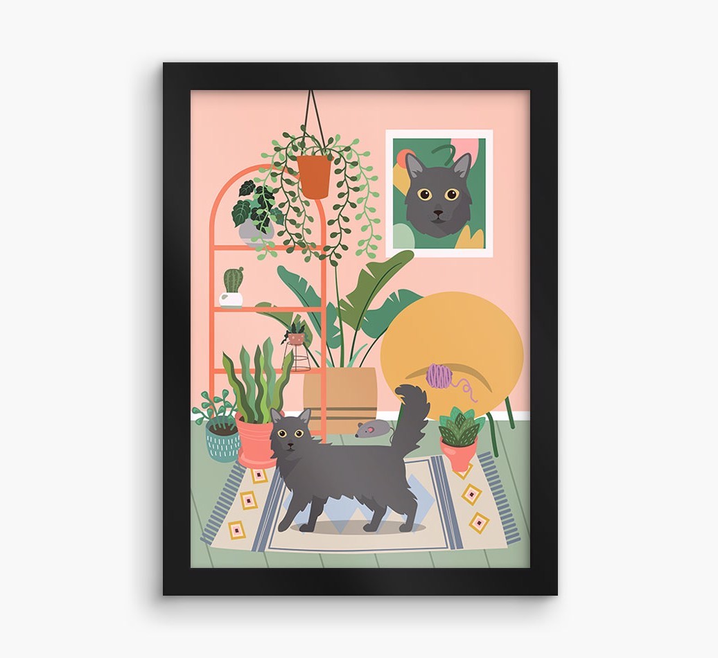 'Jungle Room' - Personalised {breedFullName} Framed Print