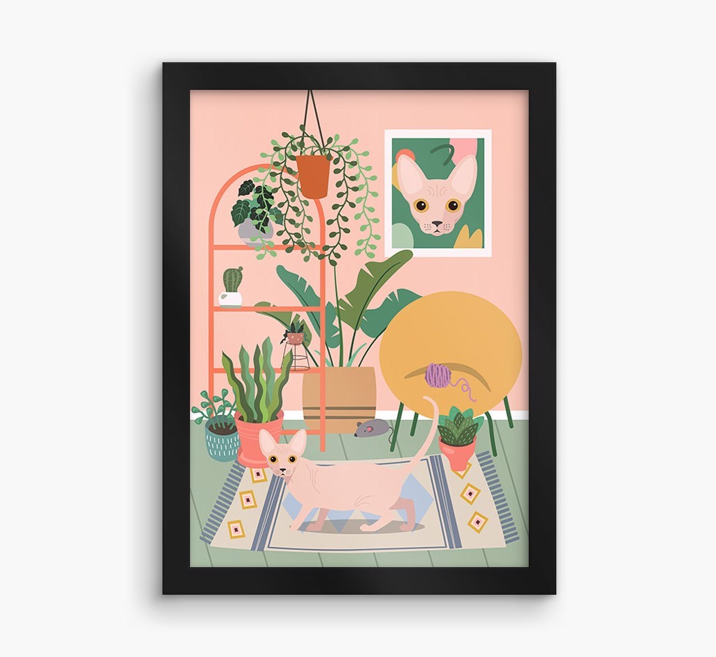 'Jungle Room' - Personalised {breedFullName} Framed Print