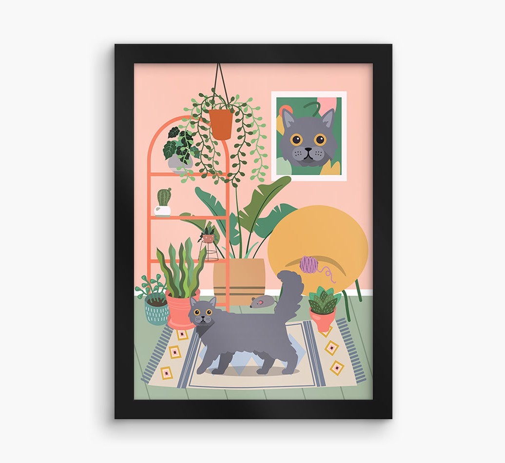 'Jungle Room' - Personalised {breedFullName} Framed Print