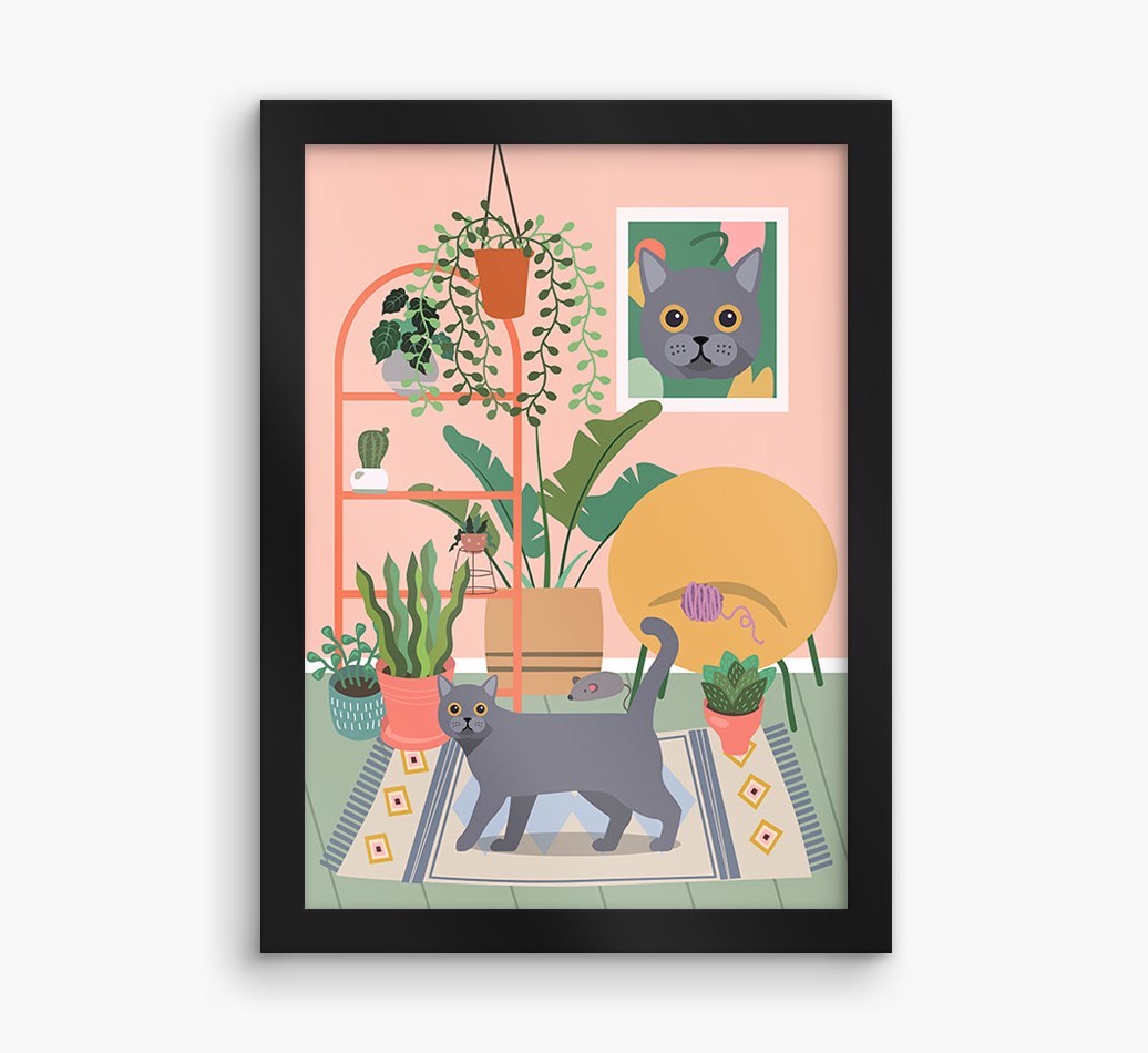 'Jungle Room' - Personalised {breedFullName} Framed Print