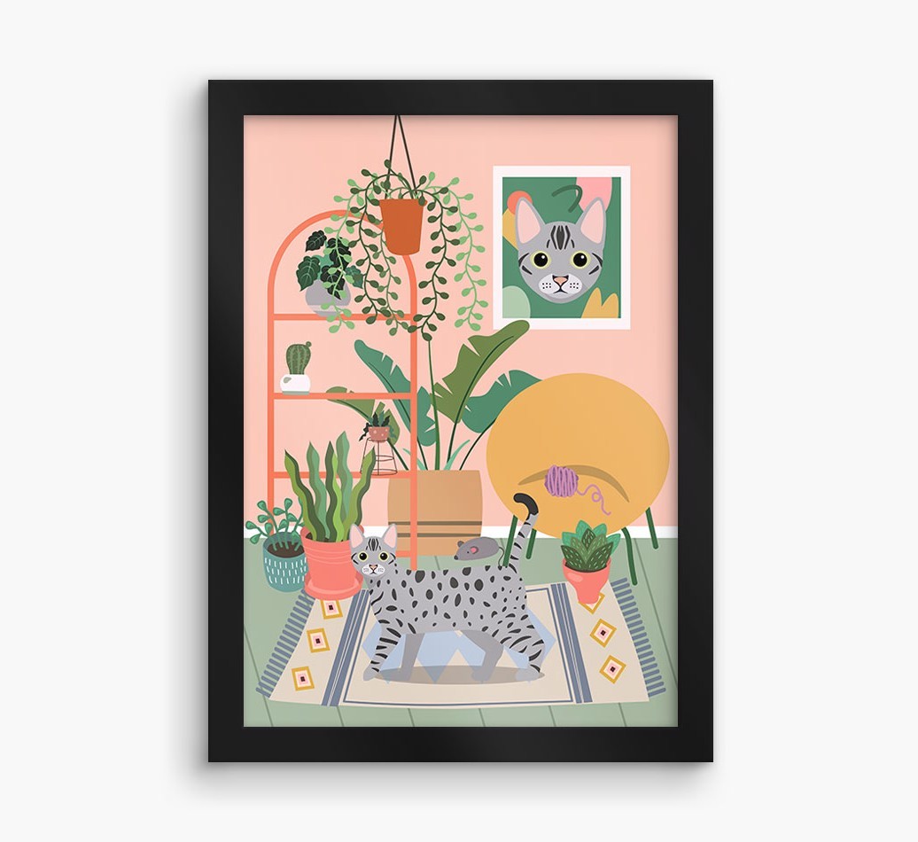 'Jungle Room' - Personalised {breedFullName} Framed Print