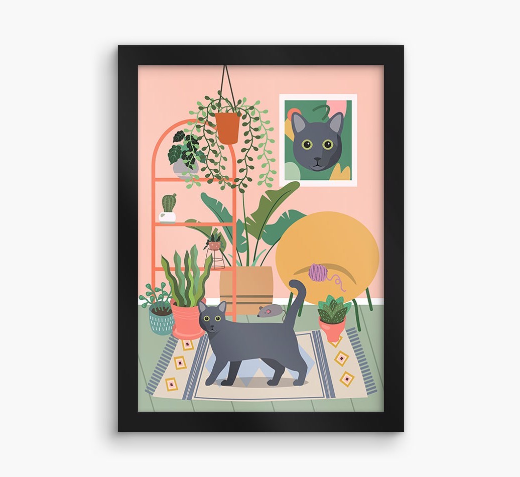 'Jungle Room' - Personalised {breedFullName} Framed Print