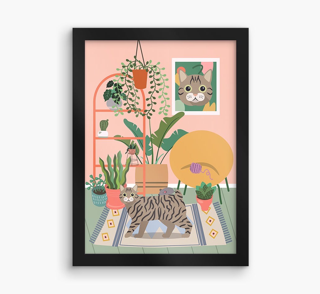 'Jungle Room' - Personalised {breedFullName} Framed Print