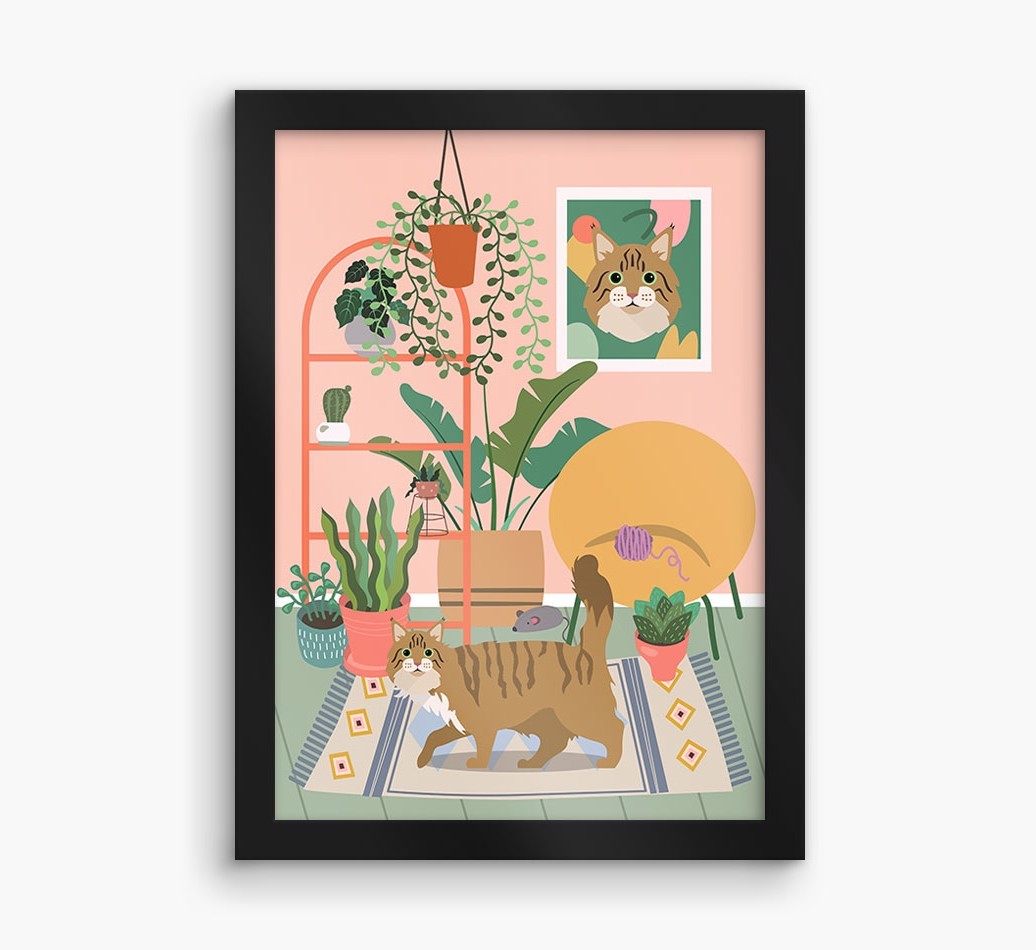 'Jungle Room' - Personalised {breedFullName} Framed Print