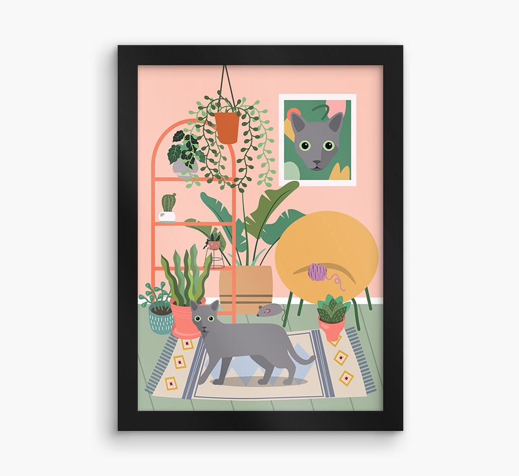 'Jungle Room' - Personalised {breedFullName} Framed Print