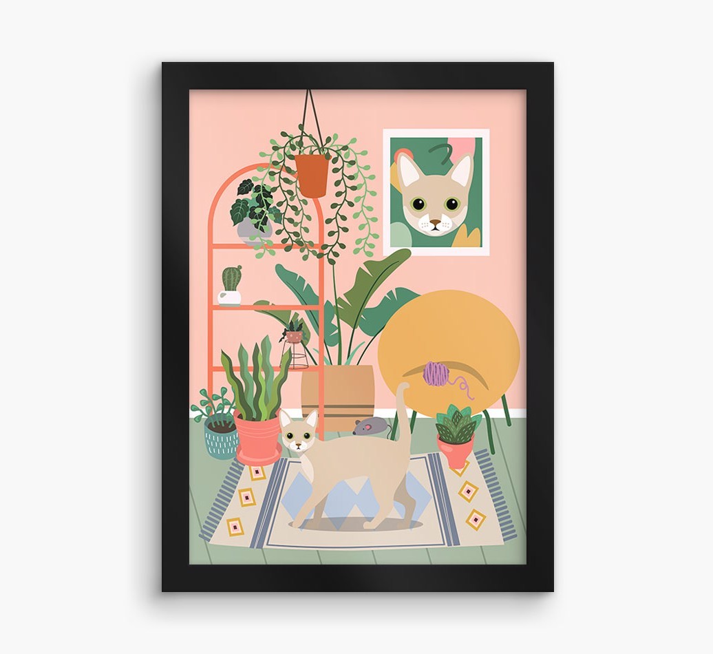 'Jungle Room' - Personalized {breedFullName} Framed Print