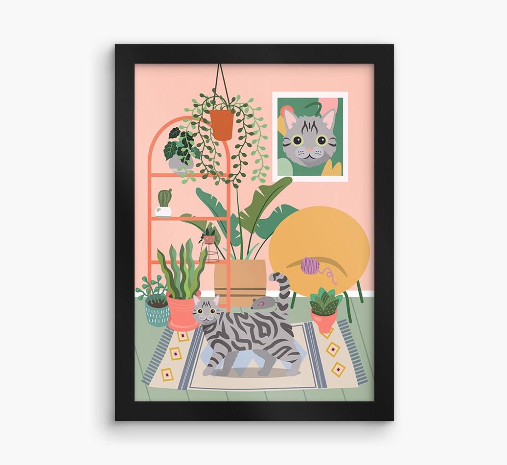 'Jungle Room' - Personalized {breedFullName} Framed Print