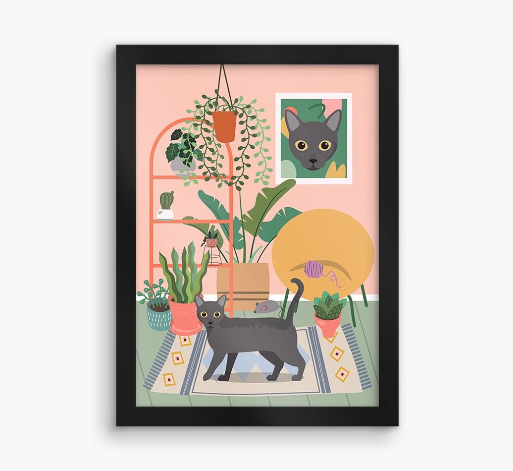 'Jungle Room' - Personalized {breedFullName} Framed Print