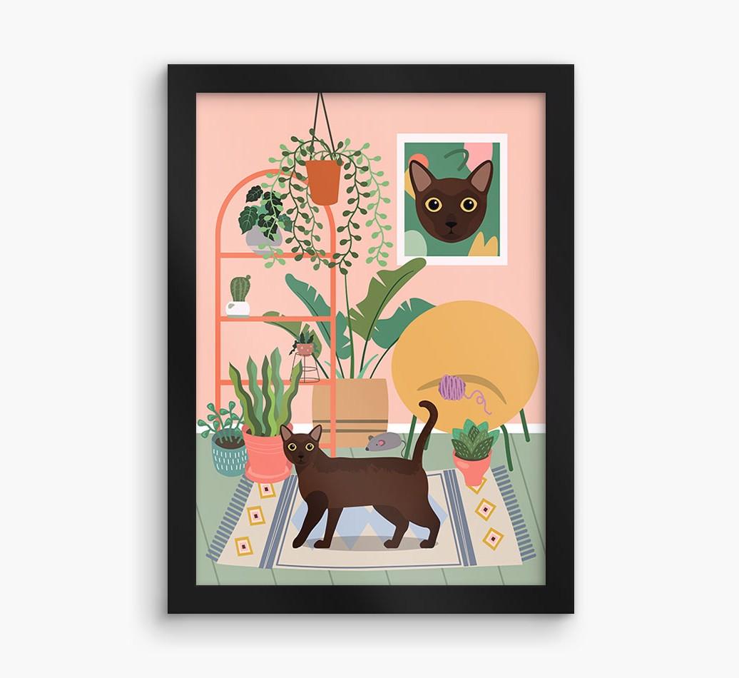 'Jungle Room' - Personalized {breedFullName} Framed Print