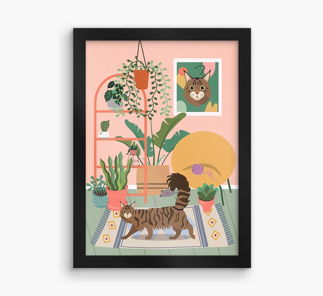 'Jungle Room' - Personalized {breedFullName} Framed Print